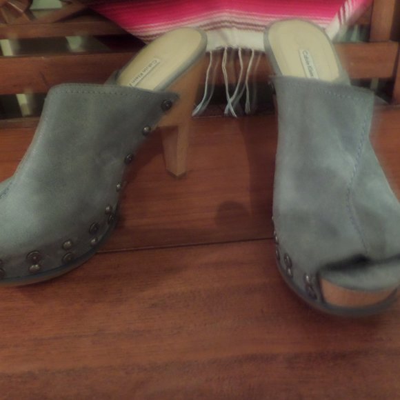 Calvin Klein Blue suede platform heel - Picture 3 of 4